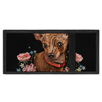 Embroidery Chihuahua And Flower Print Trifold Wallet