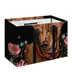 Embroidery Chihuahua And Flower Print Utility Tote Bag
