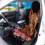 Embroidery Chihuahua And Flower Print Waterproof Car Seat Cover