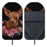 Embroidery Chihuahua And Flower Print Waterproof Car Seat Cover