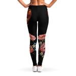 Embroidery Chihuahua And Flower Print Women's Leggings