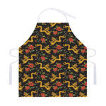 Embroidery Chinese Dragon Pattern Print Adjustable Apron