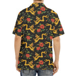 Embroidery Chinese Dragon Pattern Print Aloha Shirt