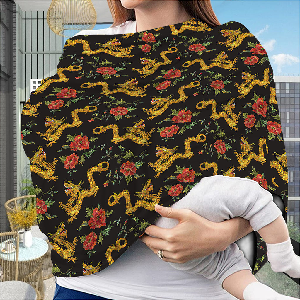 Embroidery Chinese Dragon Pattern Print Baby Seat Cover