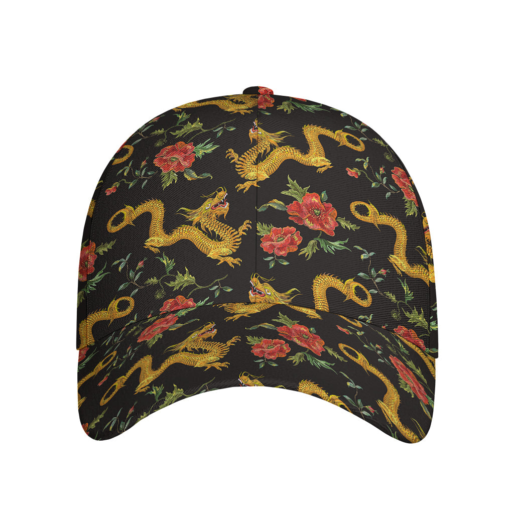 Embroidery Chinese Dragon Pattern Print Baseball Cap