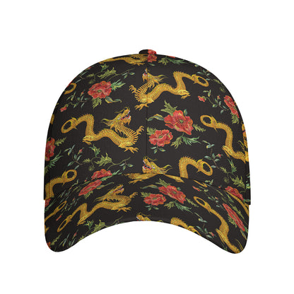 Embroidery Chinese Dragon Pattern Print Baseball Cap
