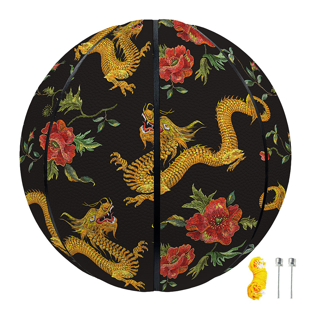 Embroidery Chinese Dragon Pattern Print Basketball