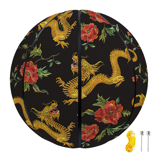 Embroidery Chinese Dragon Pattern Print Basketball