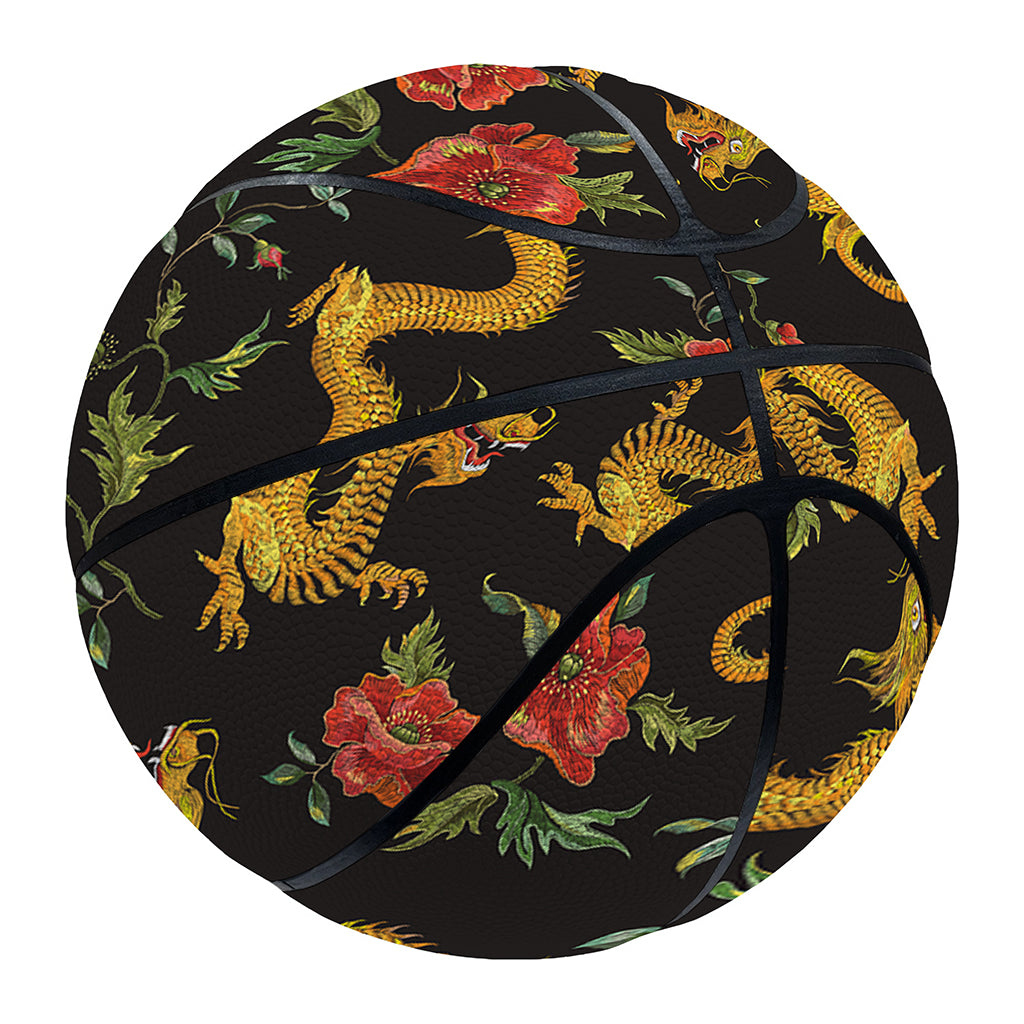 Embroidery Chinese Dragon Pattern Print Basketball