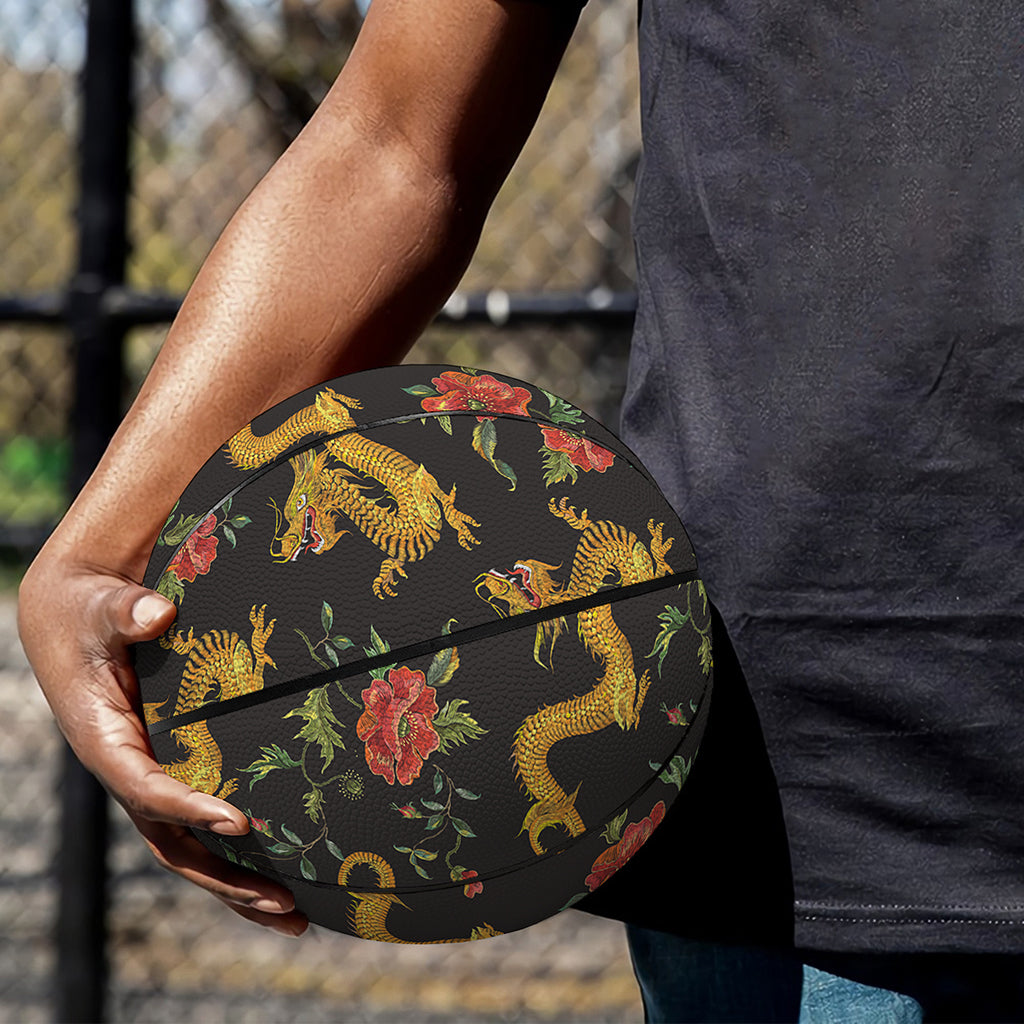 Embroidery Chinese Dragon Pattern Print Basketball