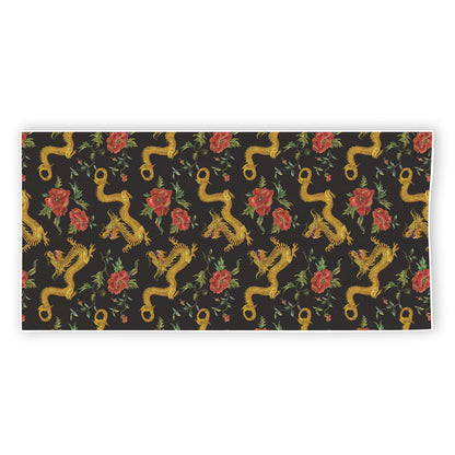 Embroidery Chinese Dragon Pattern Print Beach Towel