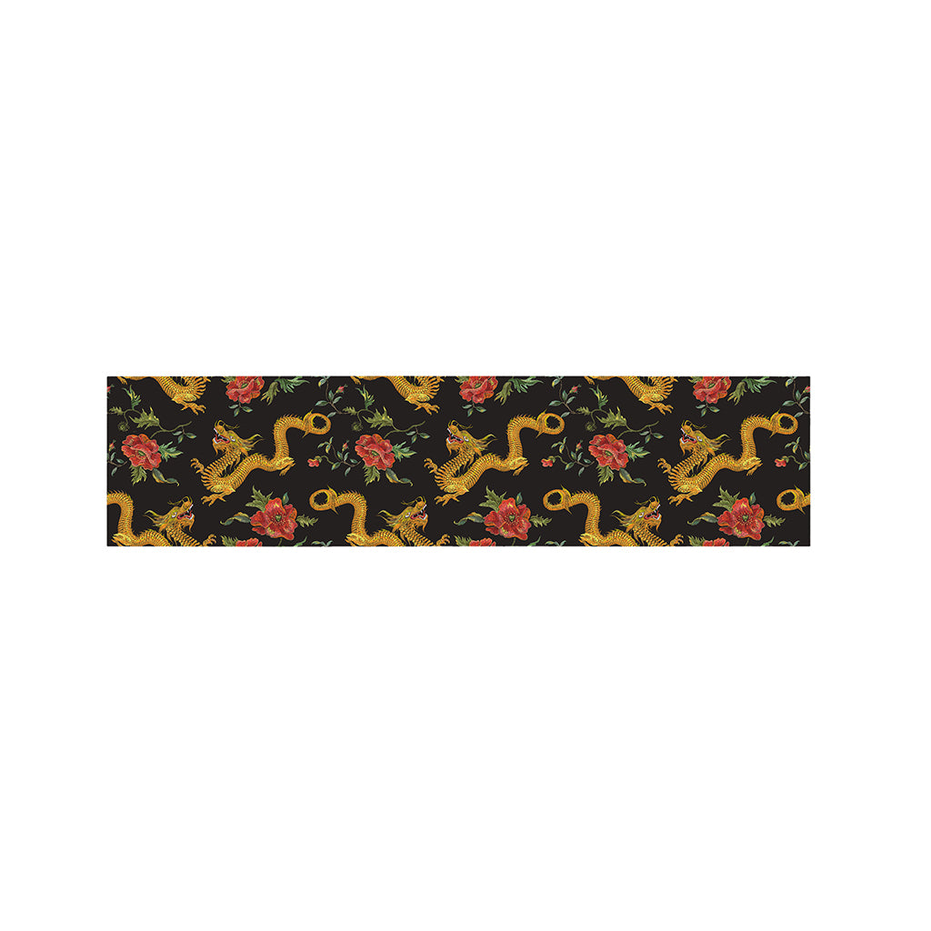 Embroidery Chinese Dragon Pattern Print Bed Runner