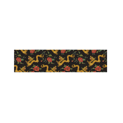 Embroidery Chinese Dragon Pattern Print Bed Runner