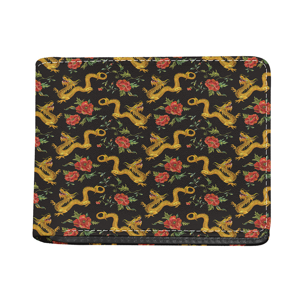 Embroidery Chinese Dragon Pattern Print Bifold Wallet