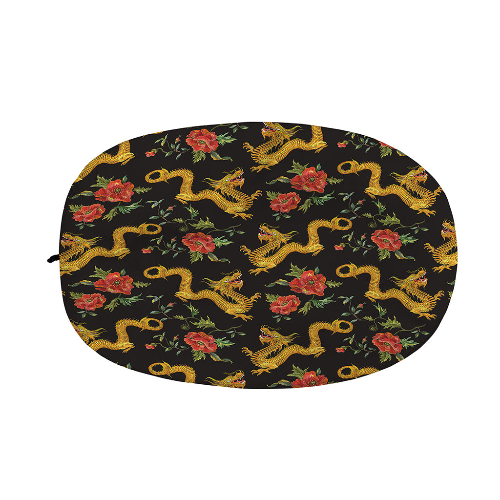 Embroidery Chinese Dragon Pattern Print Car Side Mirror Covers