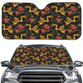 Embroidery Chinese Dragon Pattern Print Car Windshield Sun Shade