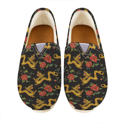 Embroidery Chinese Dragon Pattern Print Casual Shoes