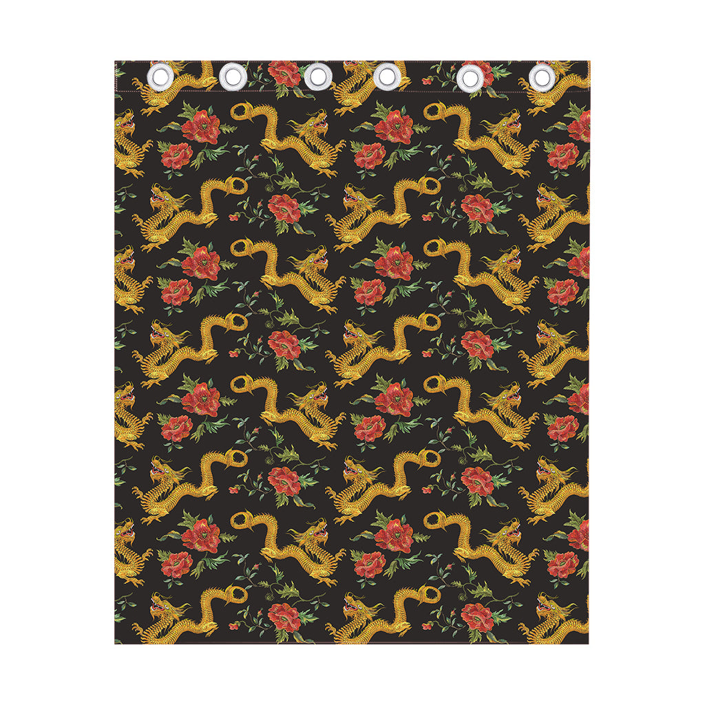 Embroidery Chinese Dragon Pattern Print Curtain