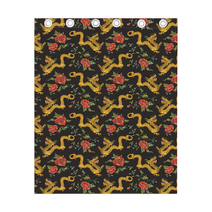 Embroidery Chinese Dragon Pattern Print Curtain