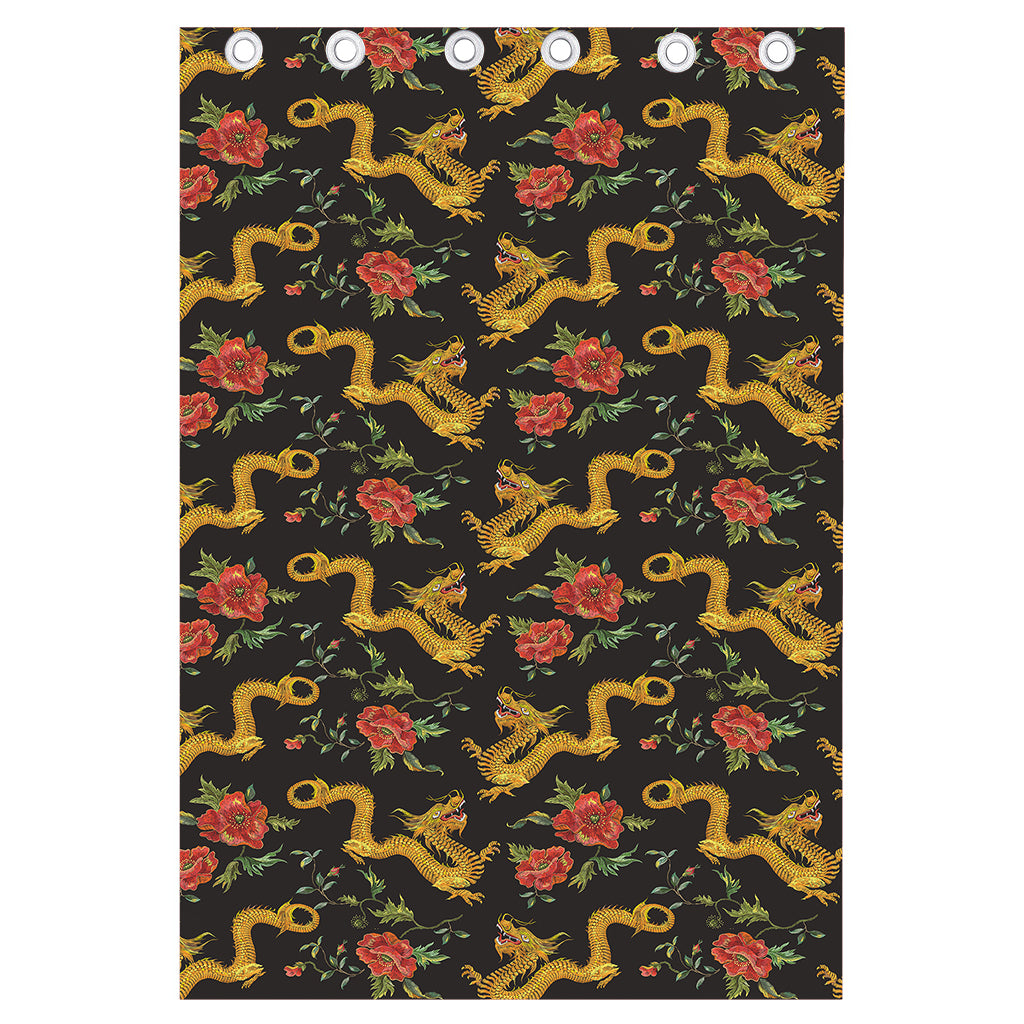 Embroidery Chinese Dragon Pattern Print Curtain