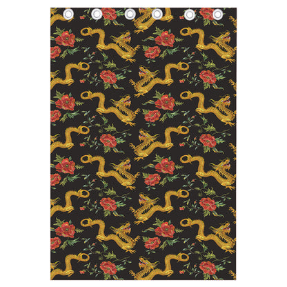 Embroidery Chinese Dragon Pattern Print Curtain