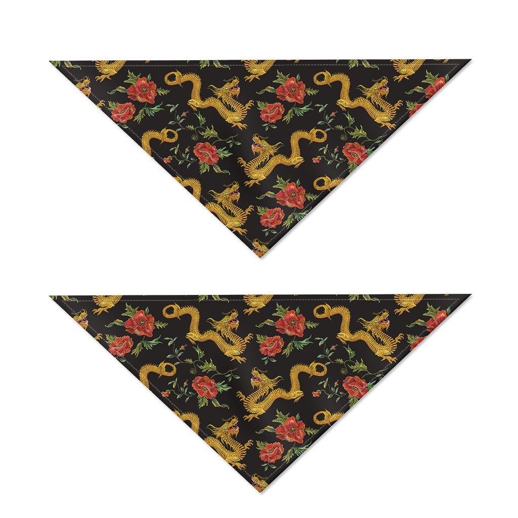 Embroidery Chinese Dragon Pattern Print Dog Bandana