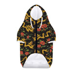 Embroidery Chinese Dragon Pattern Print Dog Zip Up Hoodie