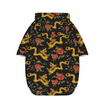 Embroidery Chinese Dragon Pattern Print Dog Zip Up Hoodie