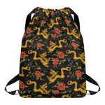 Embroidery Chinese Dragon Pattern Print Drawstring Backpack