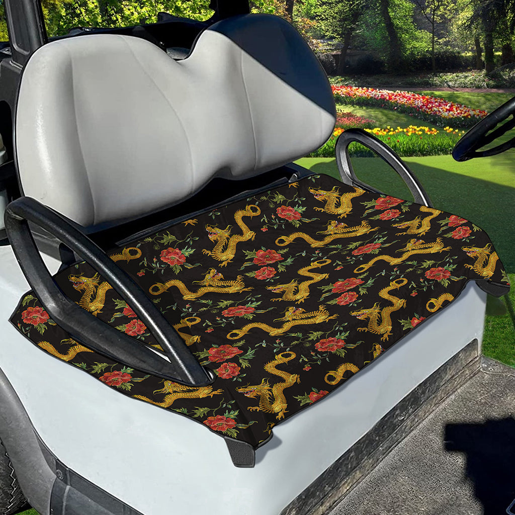 Embroidery Chinese Dragon Pattern Print Golf Cart Seat Cover