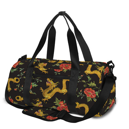 Embroidery Chinese Dragon Pattern Print Gym Bag