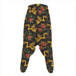 Embroidery Chinese Dragon Pattern Print Hammer Pants