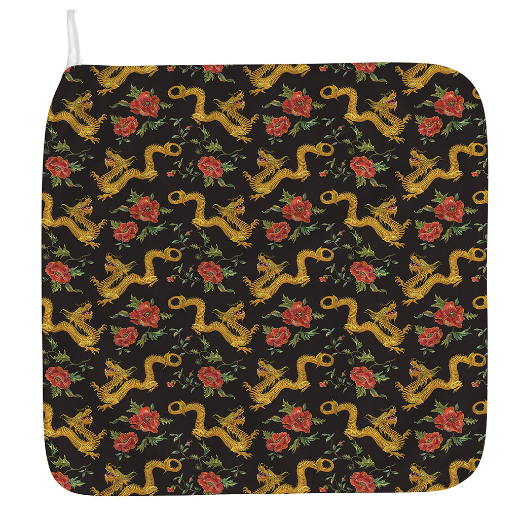 Embroidery Chinese Dragon Pattern Print Hand Towel