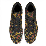 Embroidery Chinese Dragon Pattern Print High Top Leather Sneakers