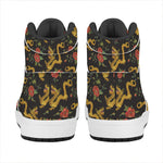 Embroidery Chinese Dragon Pattern Print High Top Leather Sneakers