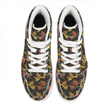 Embroidery Chinese Dragon Pattern Print High Top Leather Sneakers