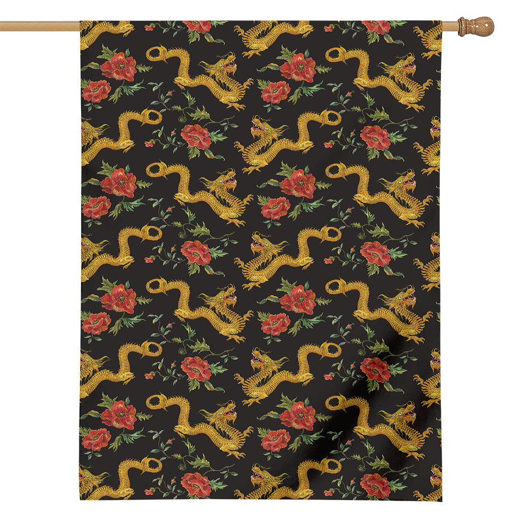 Embroidery Chinese Dragon Pattern Print House Flag