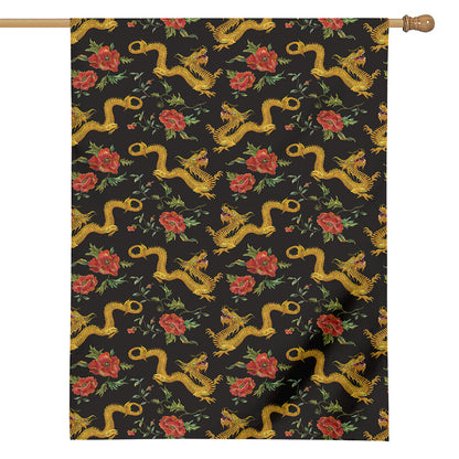 Embroidery Chinese Dragon Pattern Print House Flag