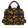 Embroidery Chinese Dragon Pattern Print Insulated Lunch Bag