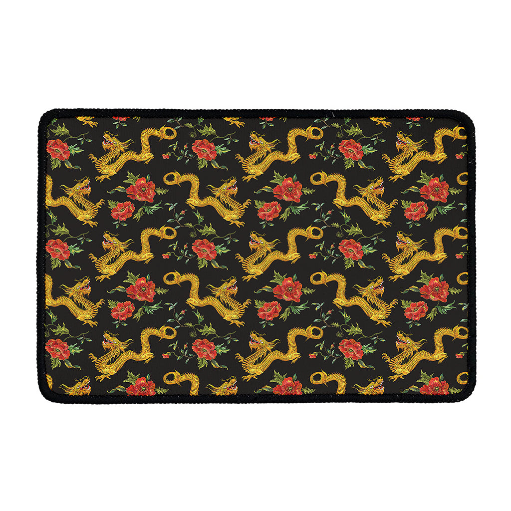 Embroidery Chinese Dragon Pattern Print Kitchen Mat