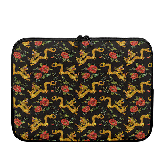 Embroidery Chinese Dragon Pattern Print Laptop Sleeve