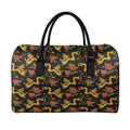 Embroidery Chinese Dragon Pattern Print Leather Duffel Bag
