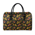 Embroidery Chinese Dragon Pattern Print Leather Duffle Bag