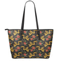 Embroidery Chinese Dragon Pattern Print Leather Tote Bag With Zipper