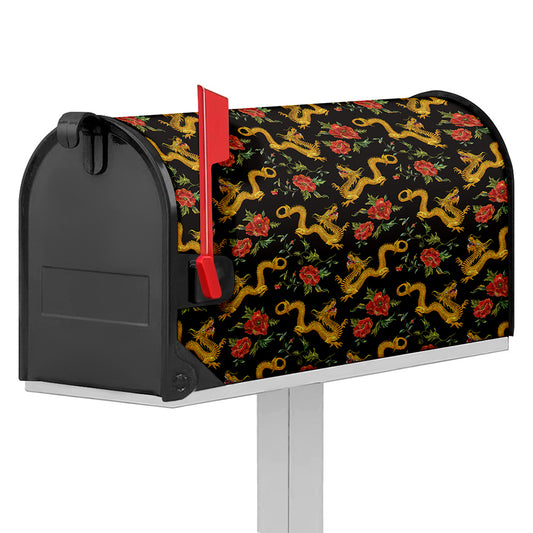 Embroidery Chinese Dragon Pattern Print Mailbox Cover
