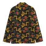 Embroidery Chinese Dragon Pattern Print Men's Blazer