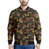 Embroidery Chinese Dragon Pattern Print Men's Bomber Jacket