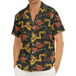 Embroidery Chinese Dragon Pattern Print Men's Deep V-Neck Shirt