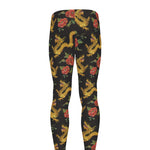 Embroidery Chinese Dragon Pattern Print Men's leggings