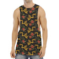 Embroidery Chinese Dragon Pattern Print Men's Muscle Tank Top